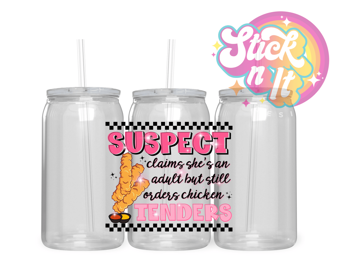 FUNNY SUSPECT ACRYLIC CUPS | CHEEKY - Stick N It