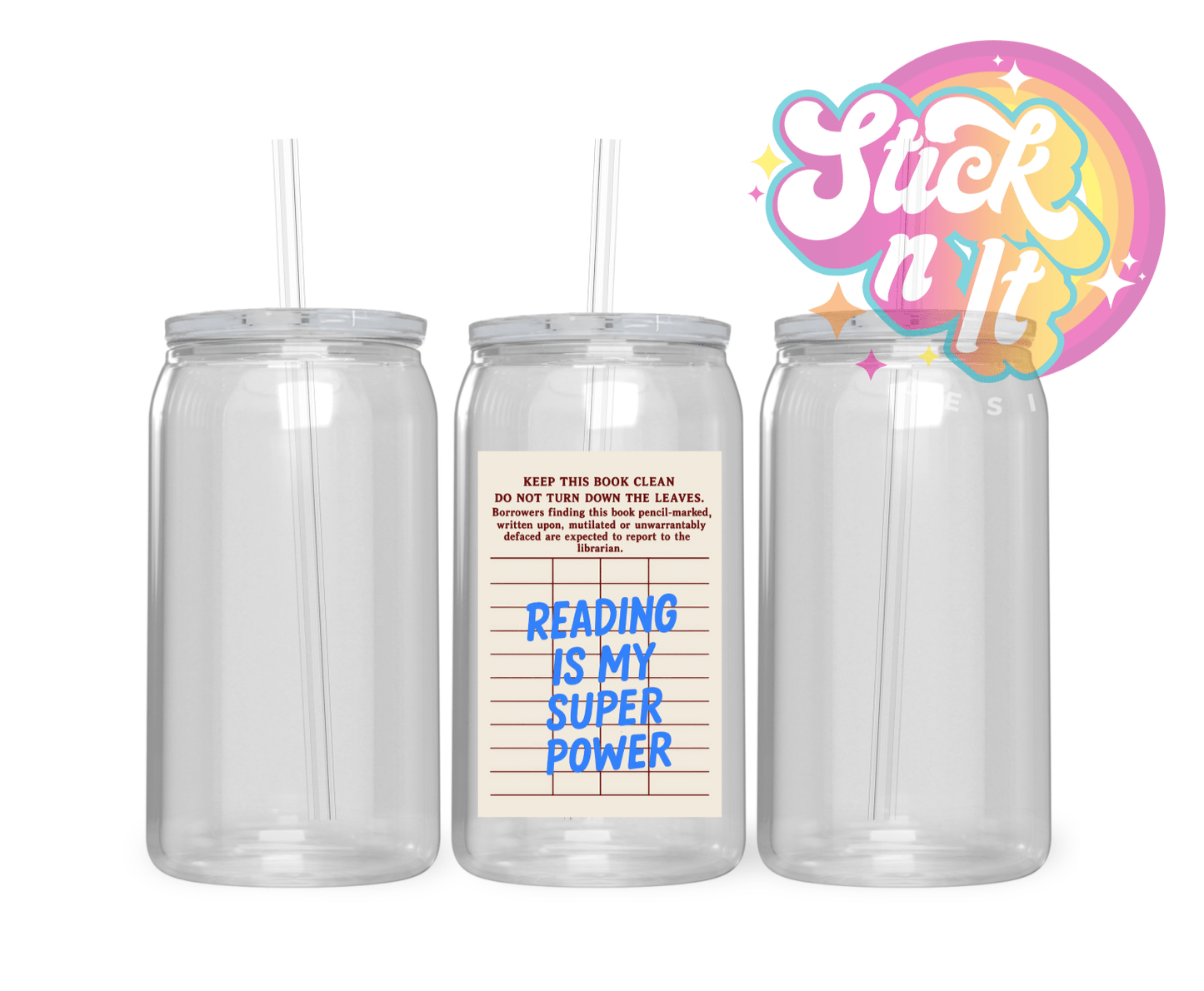 LIBRARY CARD CUPS - Stick N It