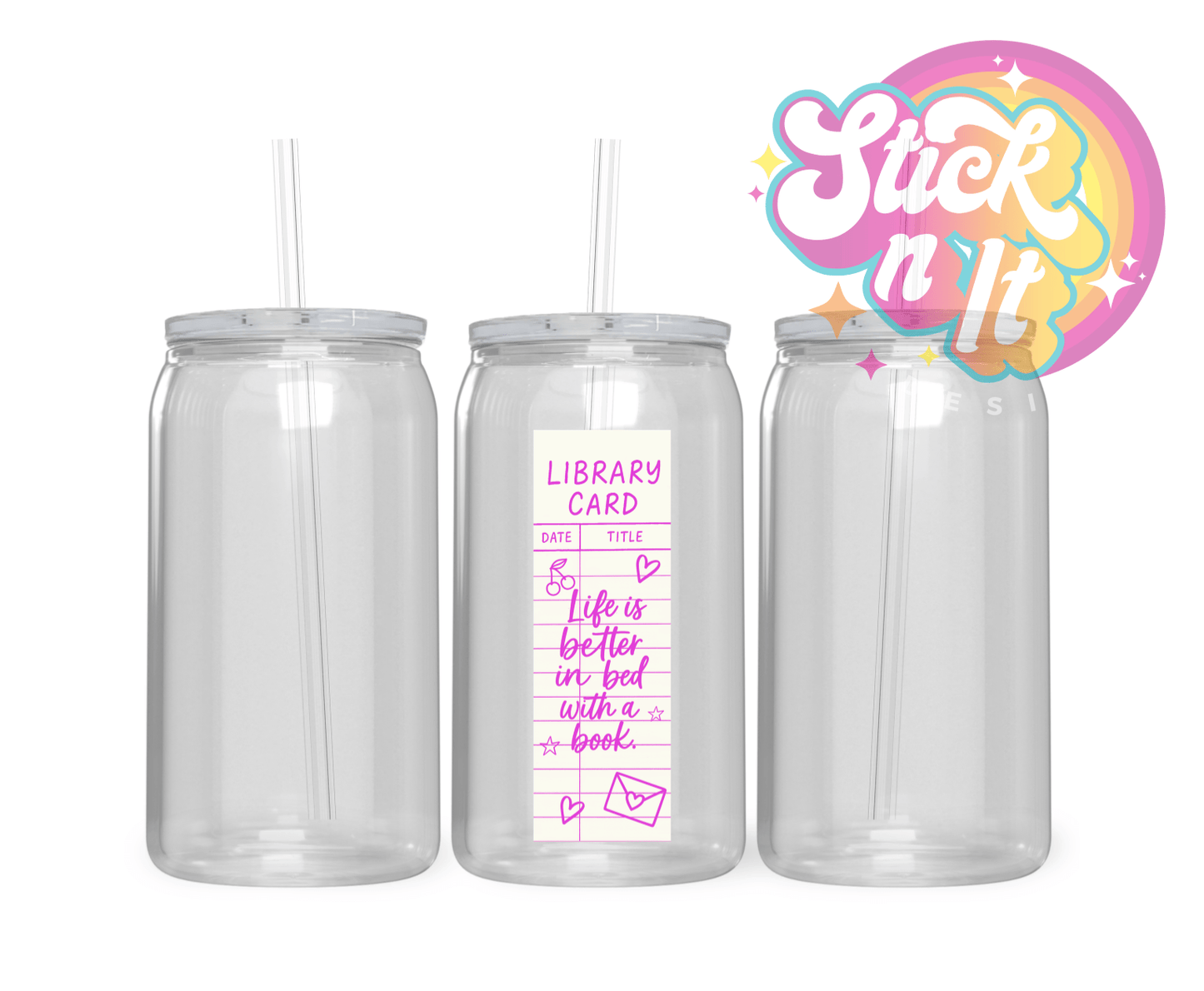LIBRARY CARD CUPS - Stick N It