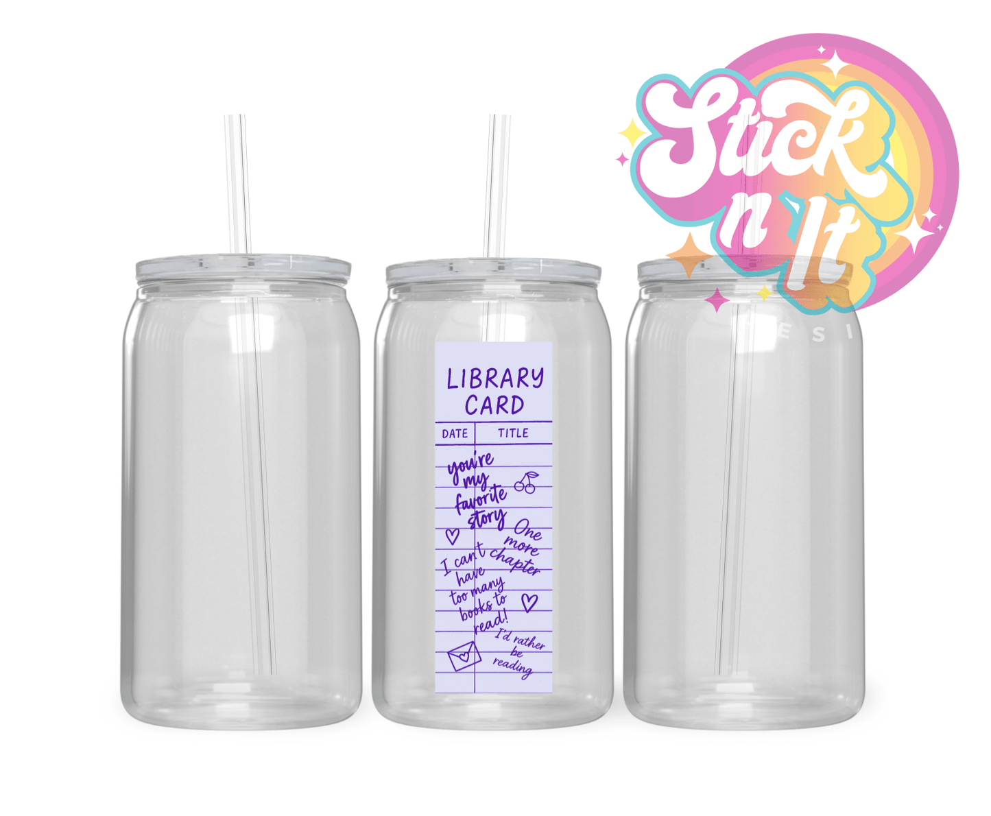 LIBRARY CARD CUPS - Stick N It
