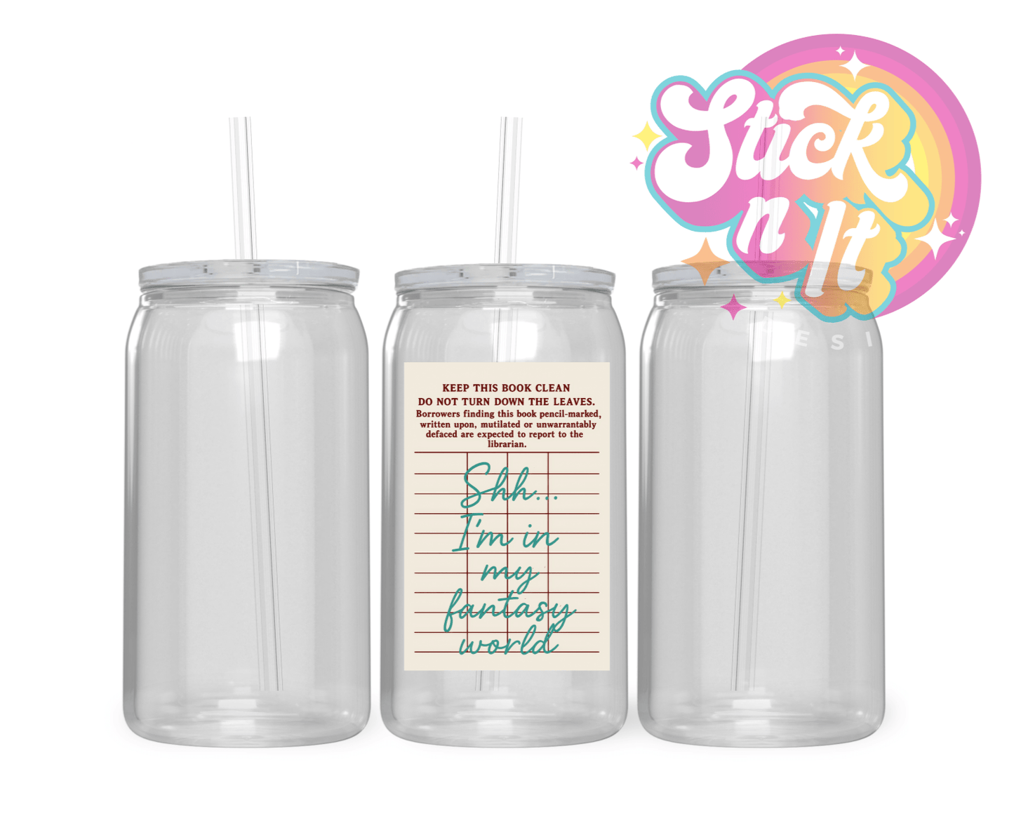 LIBRARY CARD CUPS - Stick N It