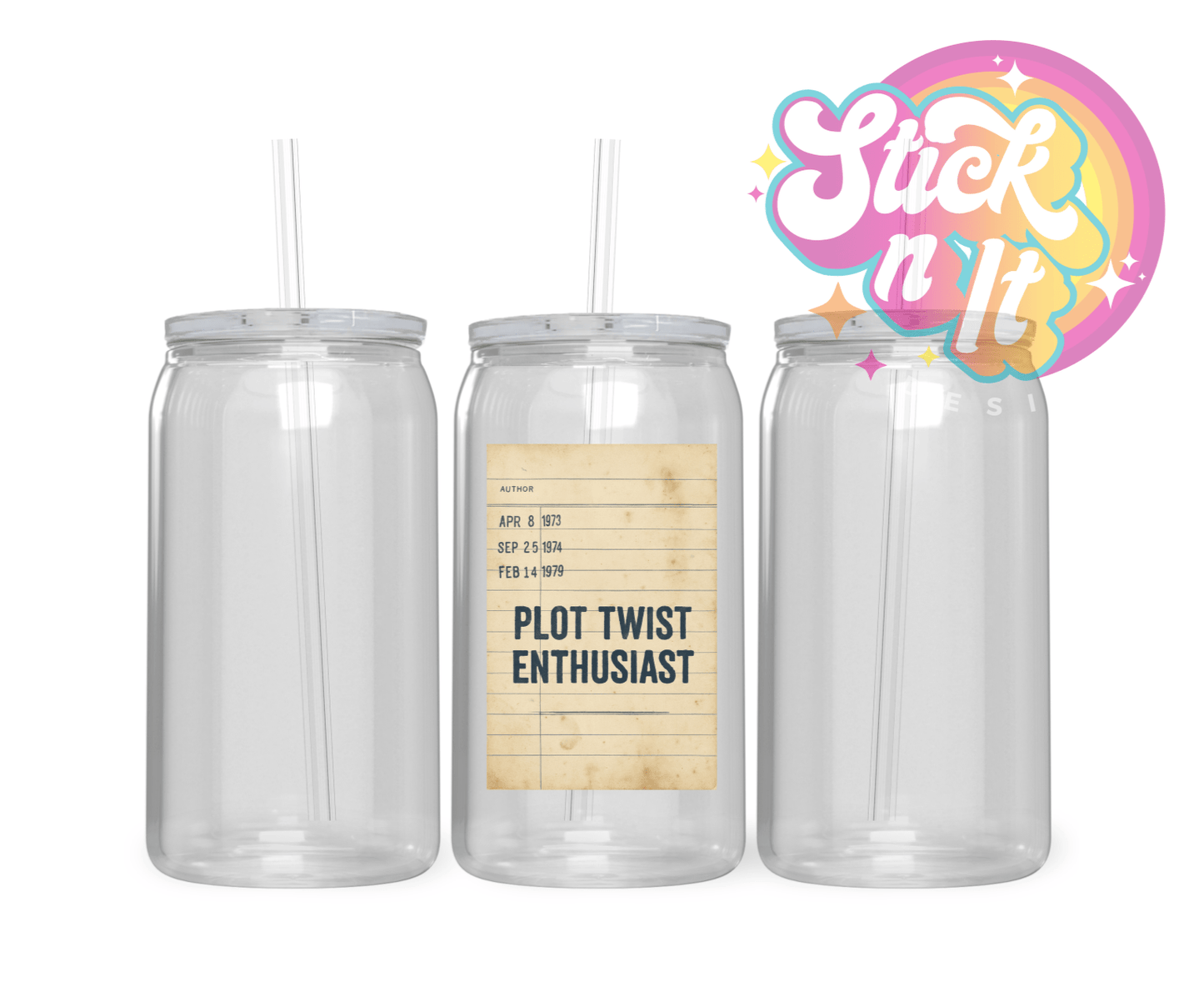 LIBRARY CARD CUPS - Stick N It