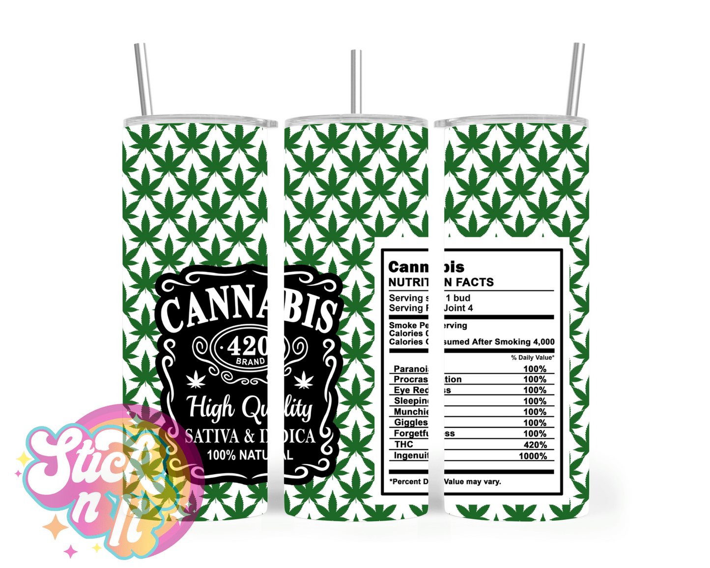 420 NUTRITIONAL PANEL INSULATED TUMBLER - Stick N It