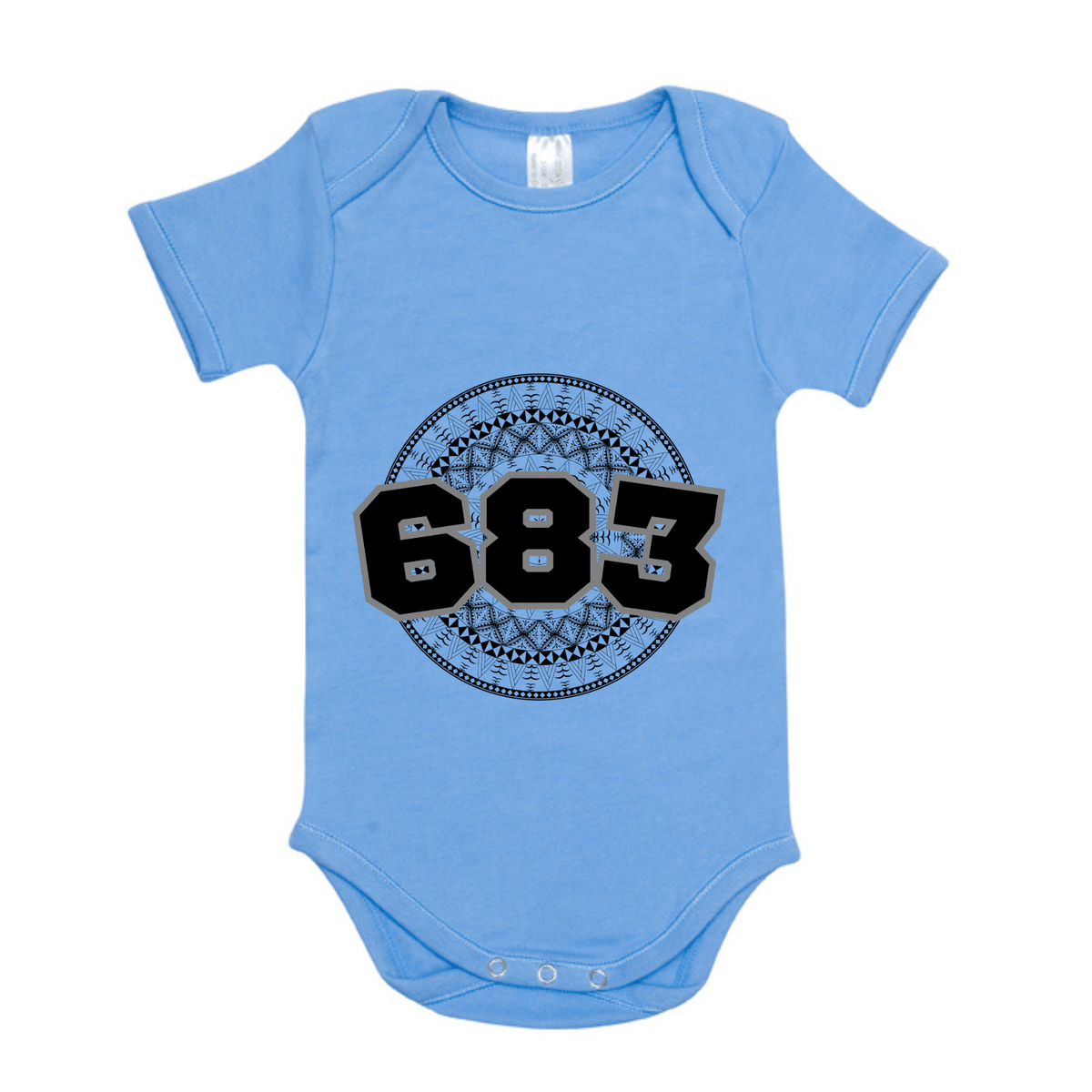 NIUE | 683 | ORGANIC COTTON ONESIE | BLACK DESIGN - Stick N It