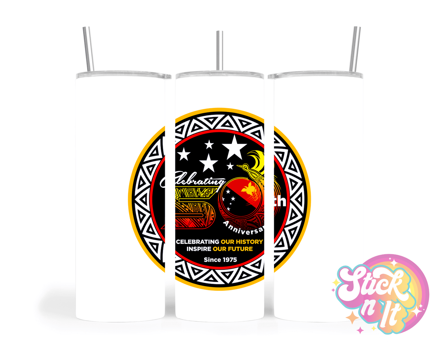 LIMITED EDITION | PNG | 50 YEARS OF INDEPENDENCE TUMBLERS - Stick N It