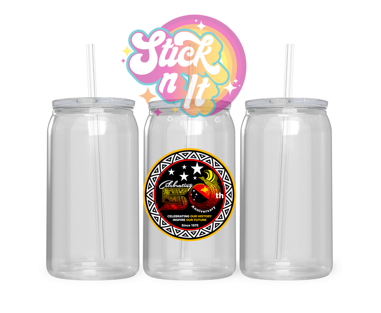 LIMITED EDITION | PNG | 50 YEARS OF INDEPENDENCE ACRYLIC CUPS - Stick N It
