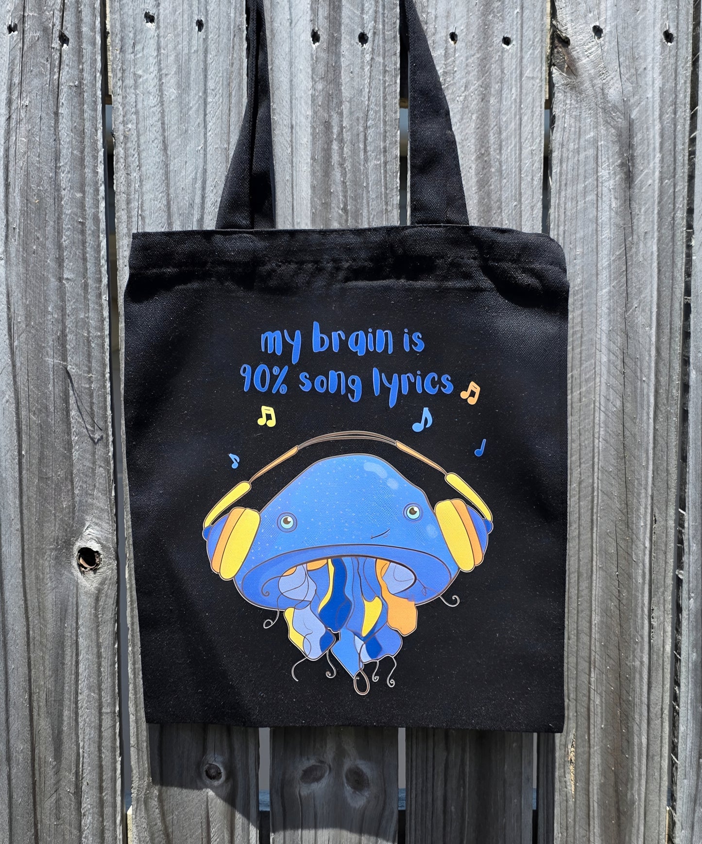 MY BRAIN IS 90% SONG LYRICS REUSABLE TOTE BAG - Stick N It