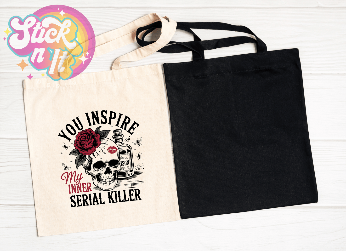 INNER SERIAL KILLER REUSABLE TOTE BAG - Stick N It