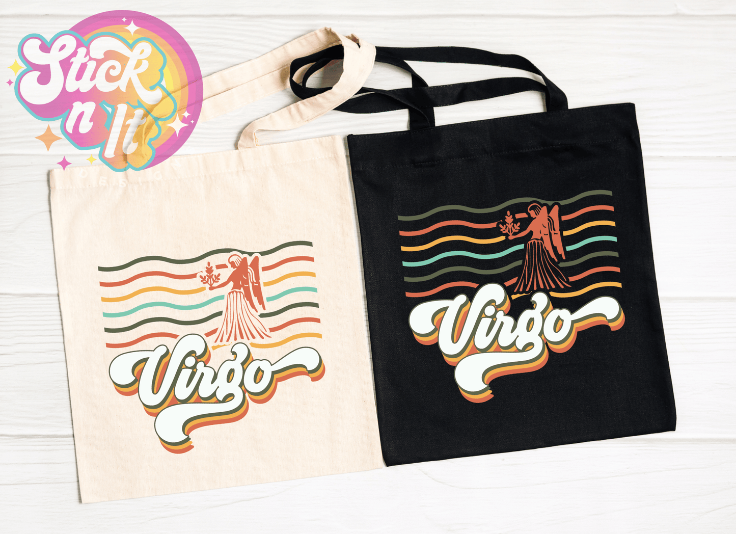 RETRO STYLE ZODIAC REUSABLE TOTE BAGS - Stick N It