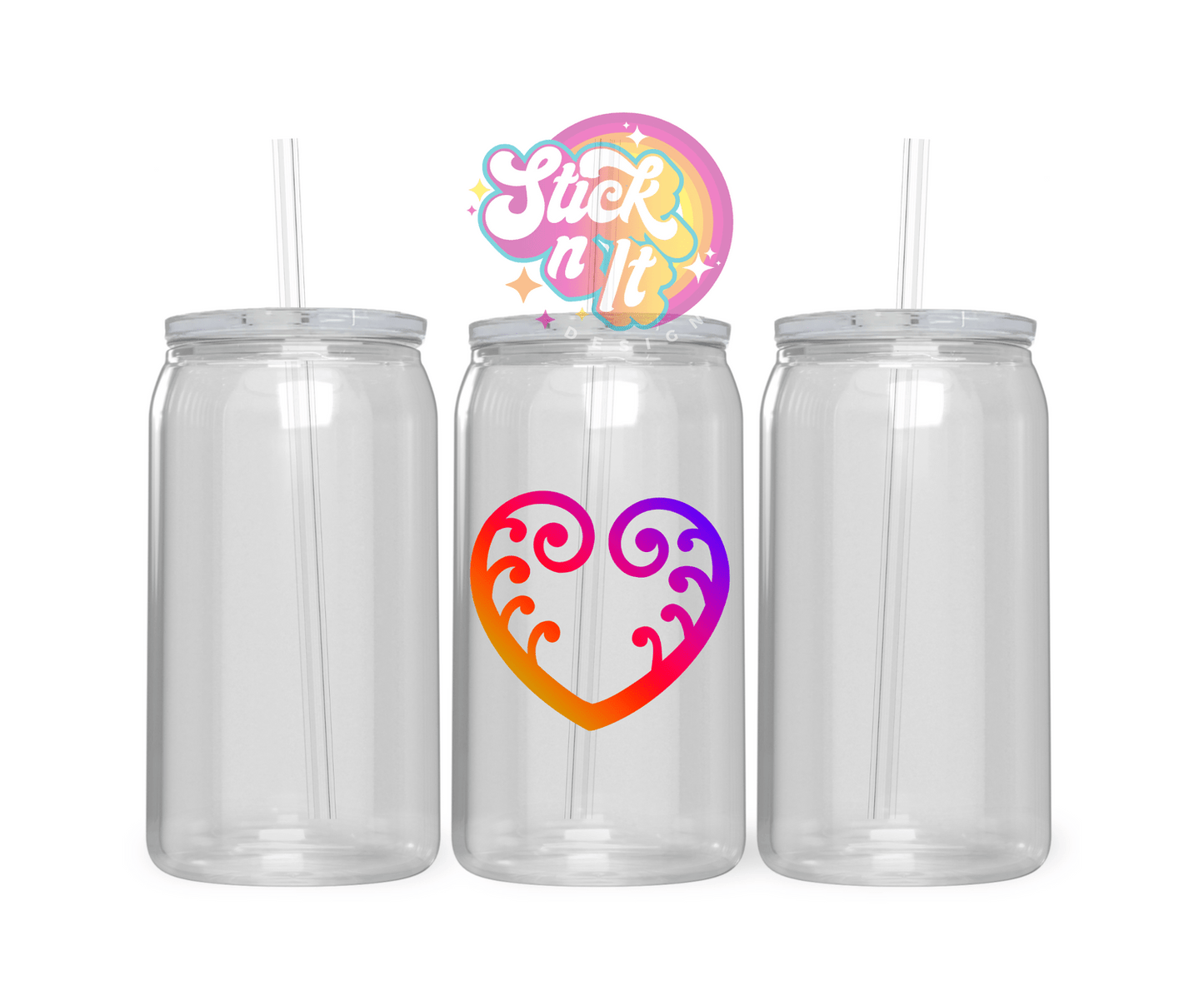 AOTEAROA NZ KORU HEART FERN ACRYLIC CUP - Stick N It
