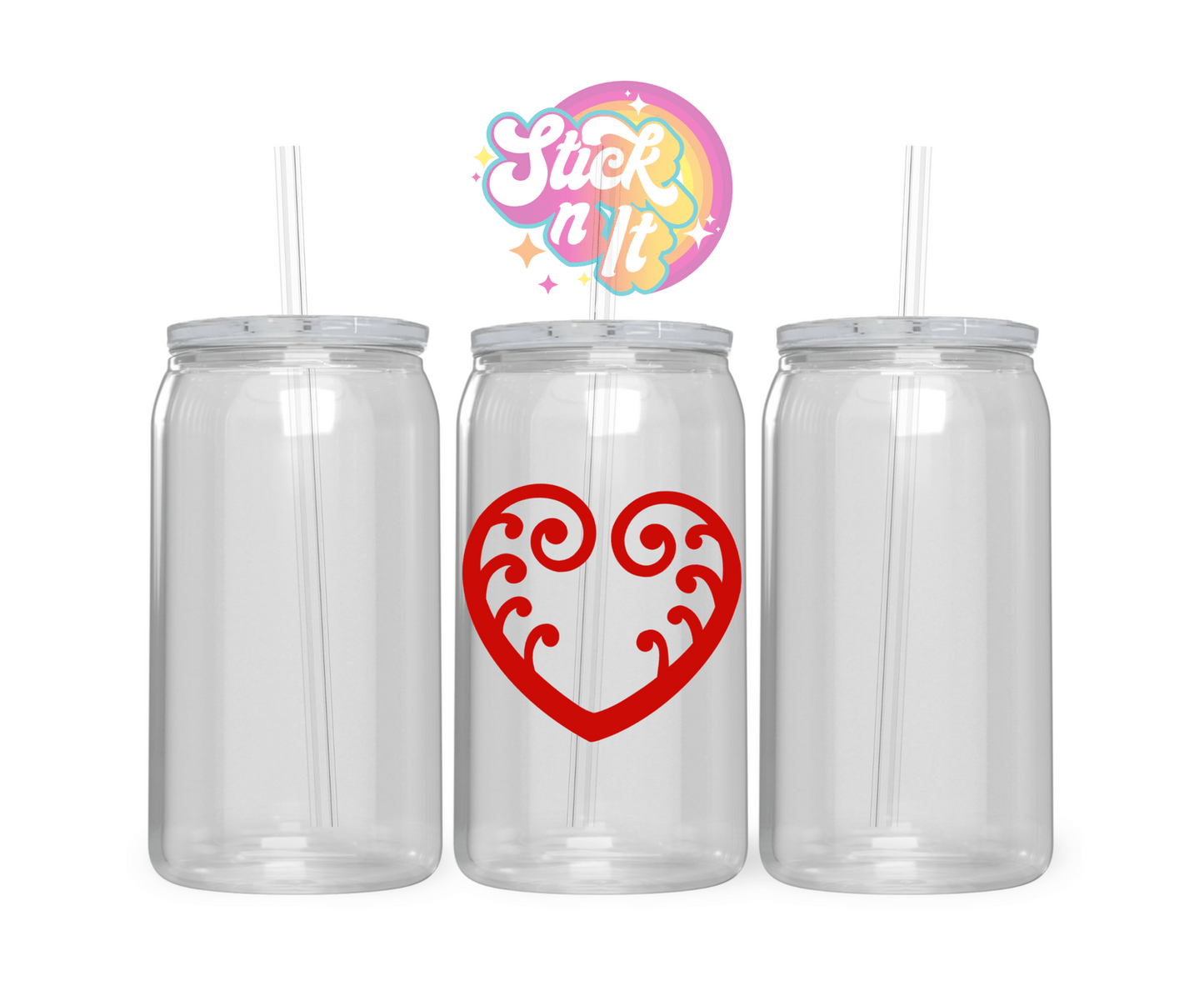 AOTEAROA NZ KORU HEART FERN ACRYLIC CUP - Stick N It