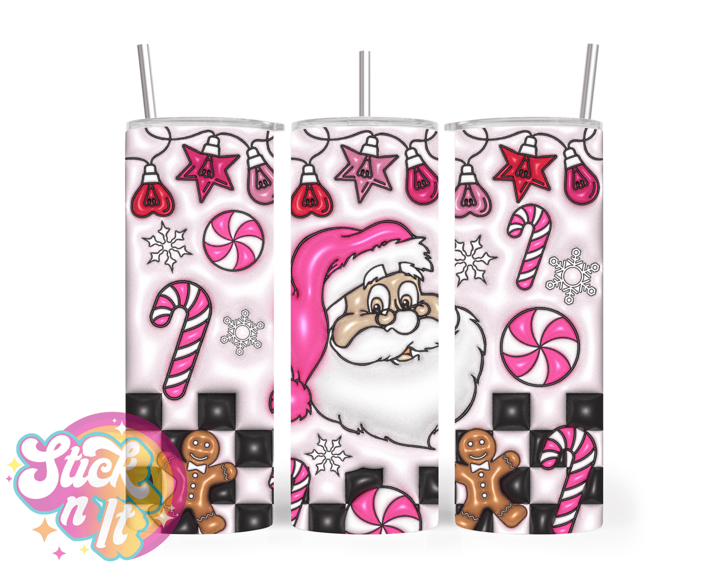 PINK SANTA INSULATED TUMBLER - Stick N It