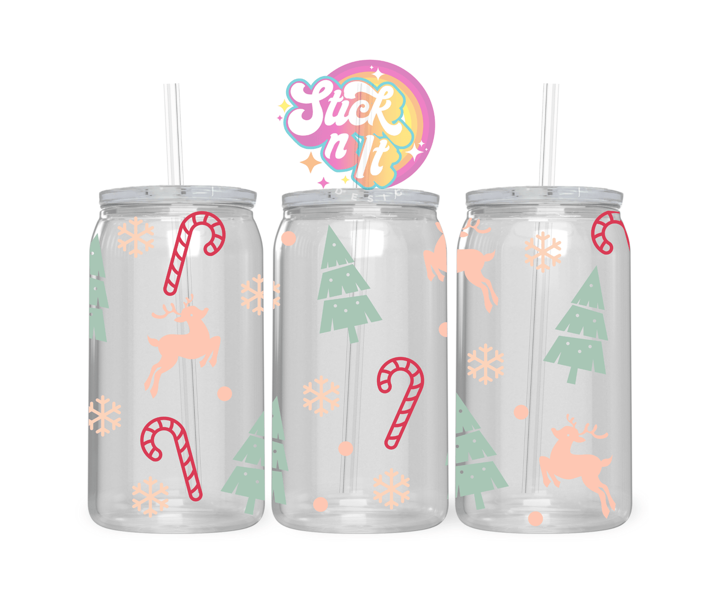 PASTEL REINDEER ACRYLIC CUP - Stick N It