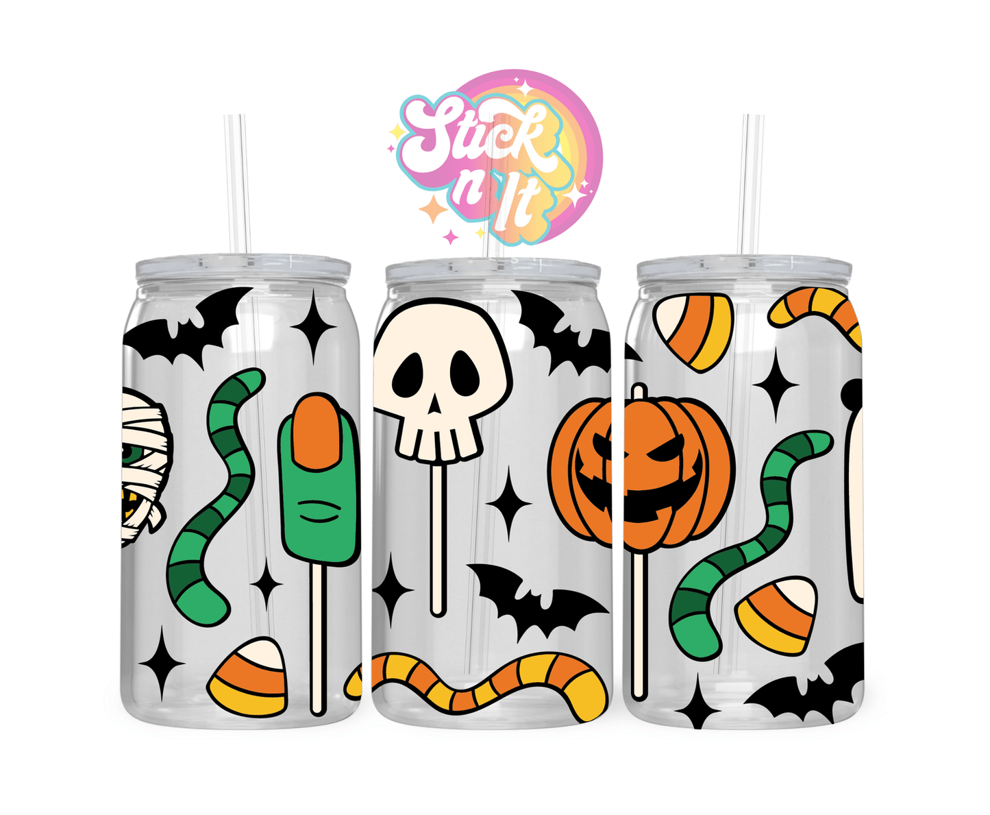 HALLOWEEN CANDY PIECES ACRYLIC CUP - Stick N It