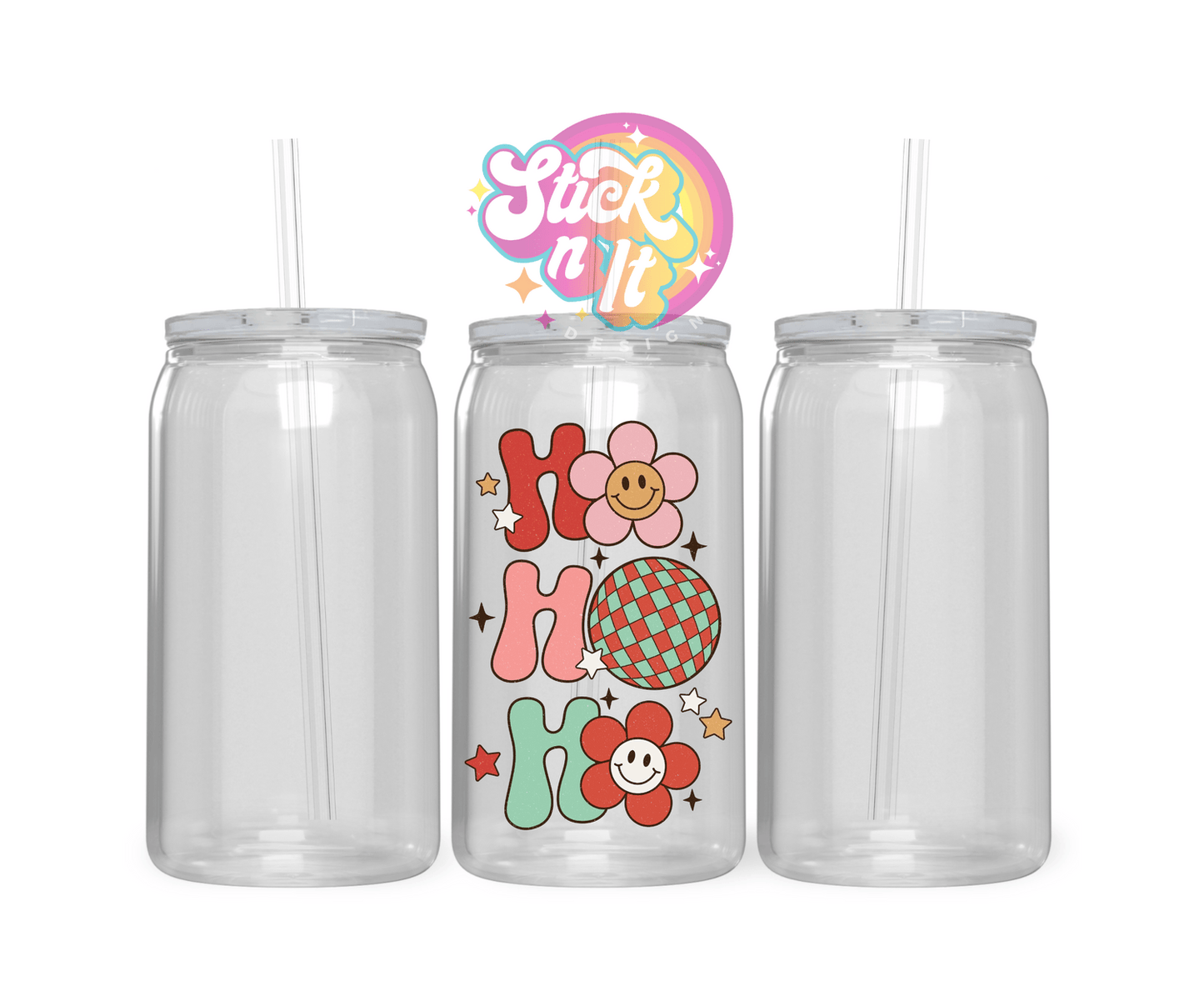 FLOWER HO HO HO CHRISTMAS ACRYLIC CUP - Stick N It