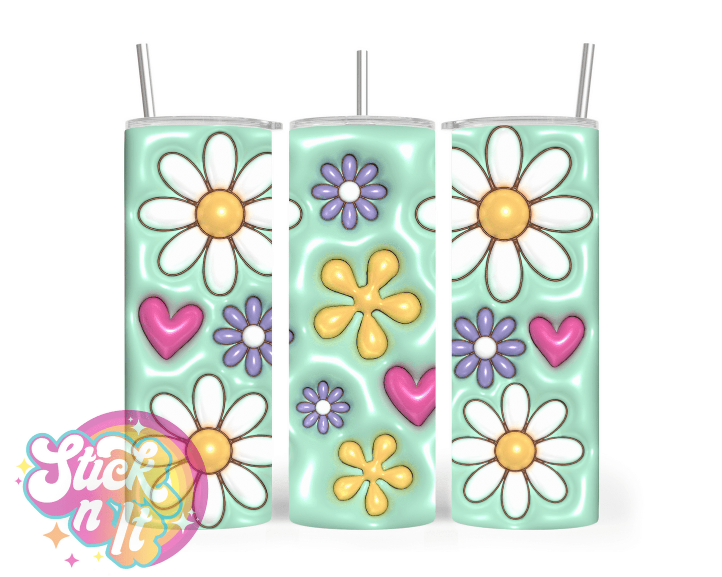 RETRO FLORAL INSULATED TUMBLERS - Stick N It
