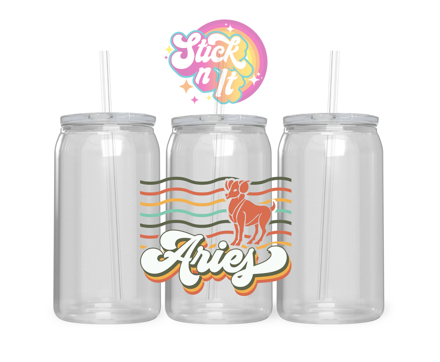 RETRO STYLE ZODIAC ACRYLIC CUPS - Stick N It