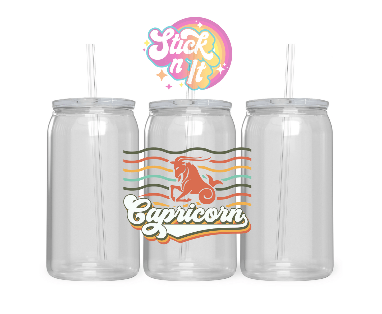 RETRO STYLE ZODIAC ACRYLIC CUPS - Stick N It