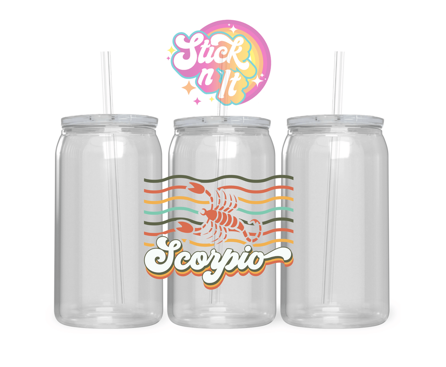 RETRO STYLE ZODIAC ACRYLIC CUPS - Stick N It