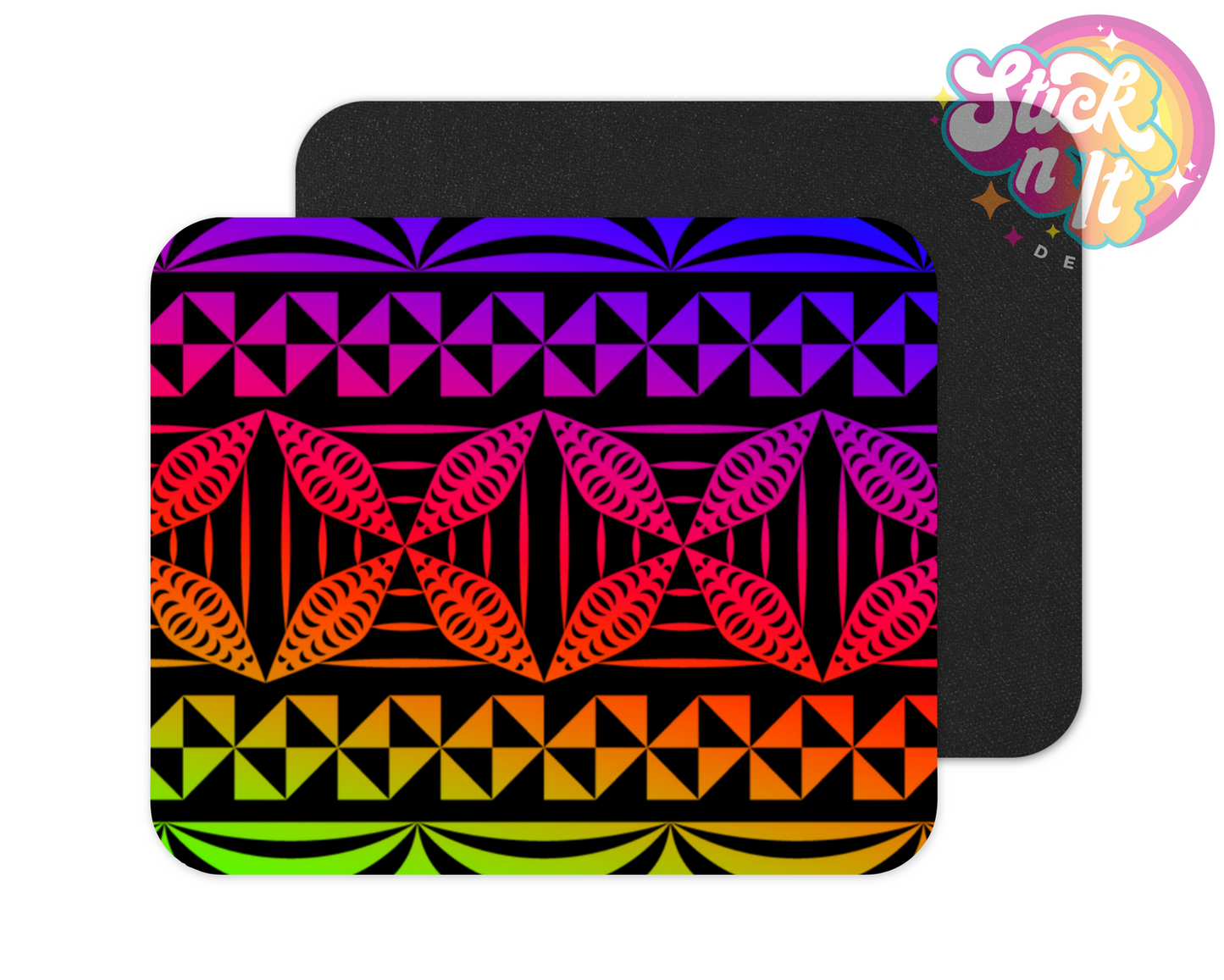 Neoprene mouse pad with Polynesian Tonga design