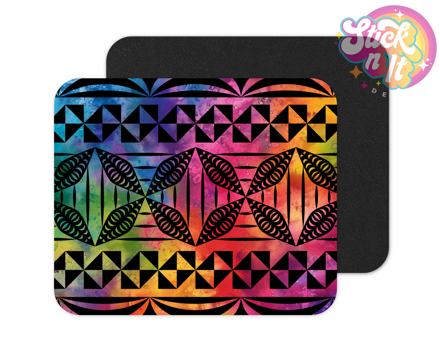 Neoprene mouse pad with Polynesian Tonga design