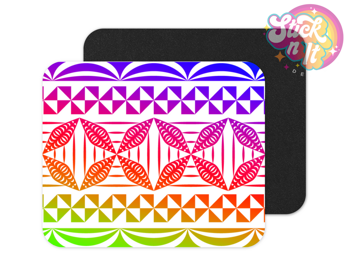 Neoprene mouse pad with Polynesian Tonga design