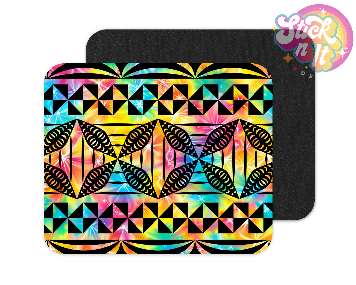 Neoprene mouse pad with Polynesian Tonga design