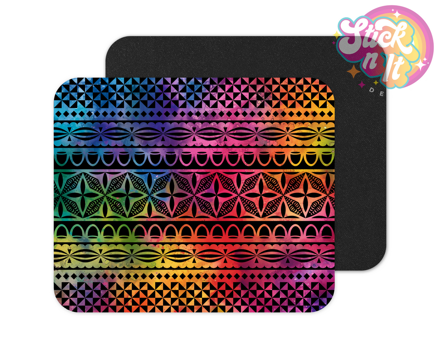 Neoprene mouse pad with Polynesian Tonga design