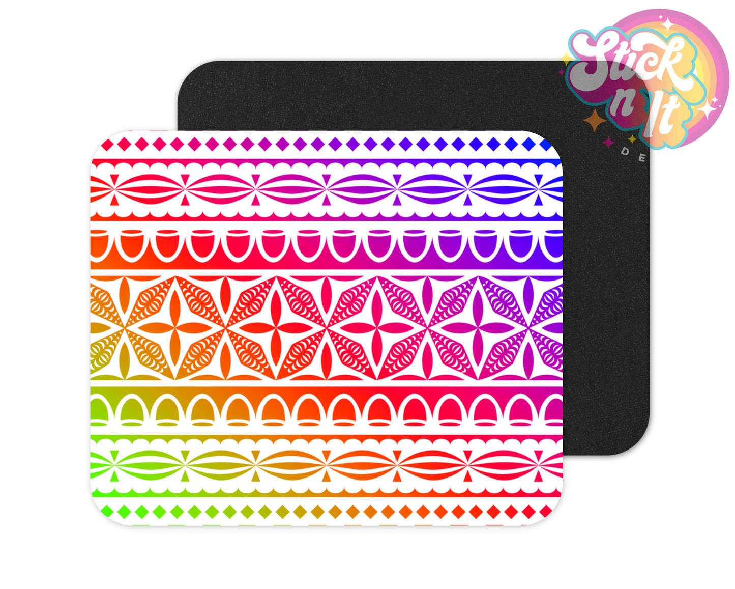 Neoprene mouse pad with Polynesian Tonga design