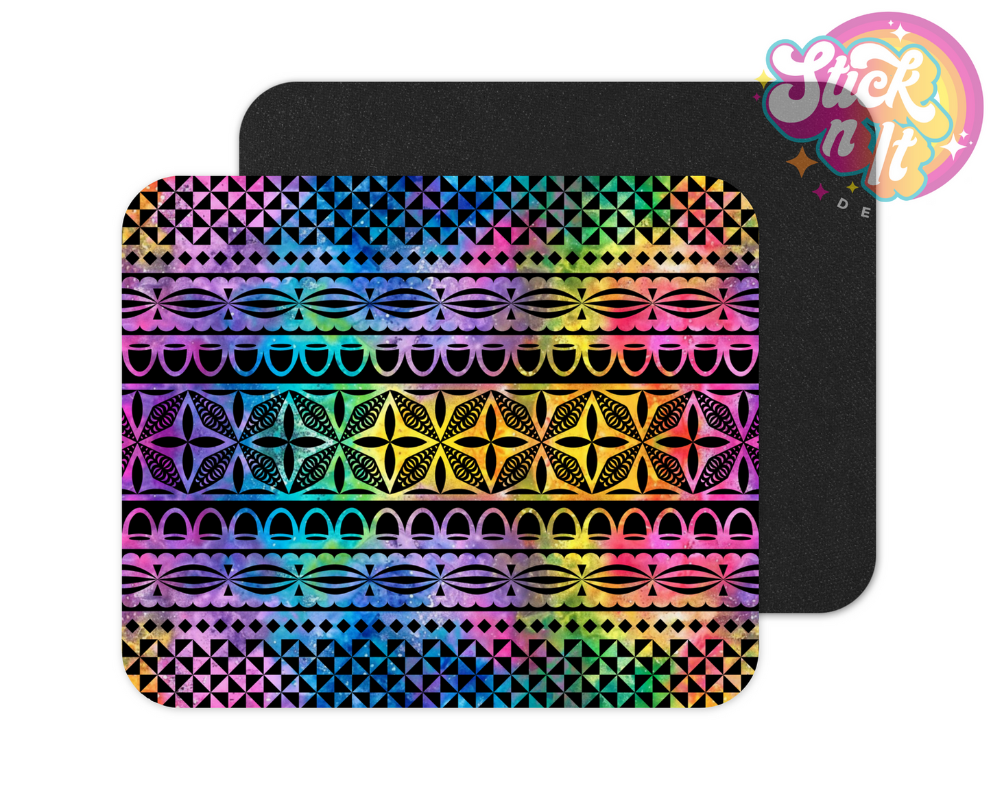 Neoprene mouse pad with Polynesian Tonga design