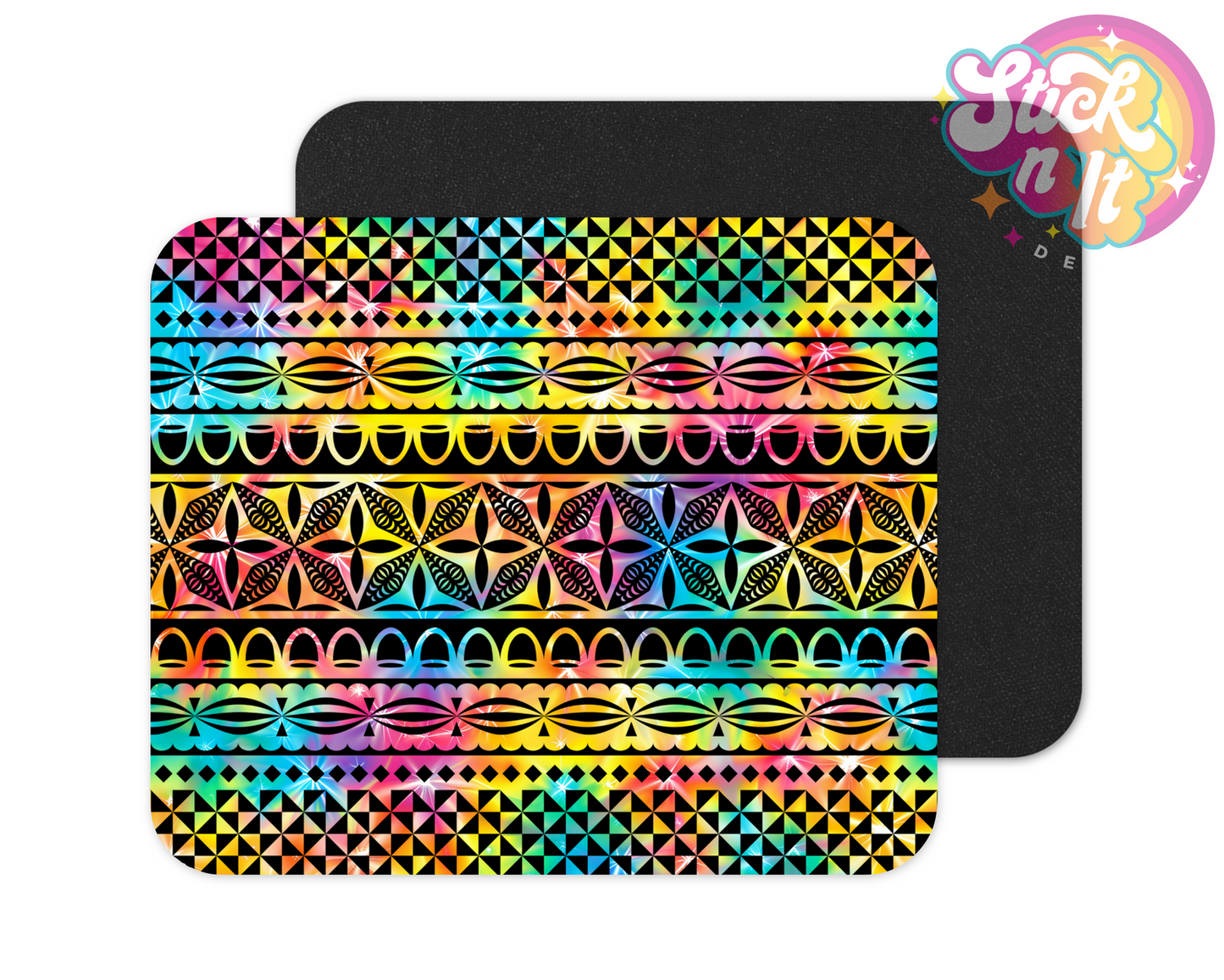 Neoprene mouse pad with Polynesian Tonga design