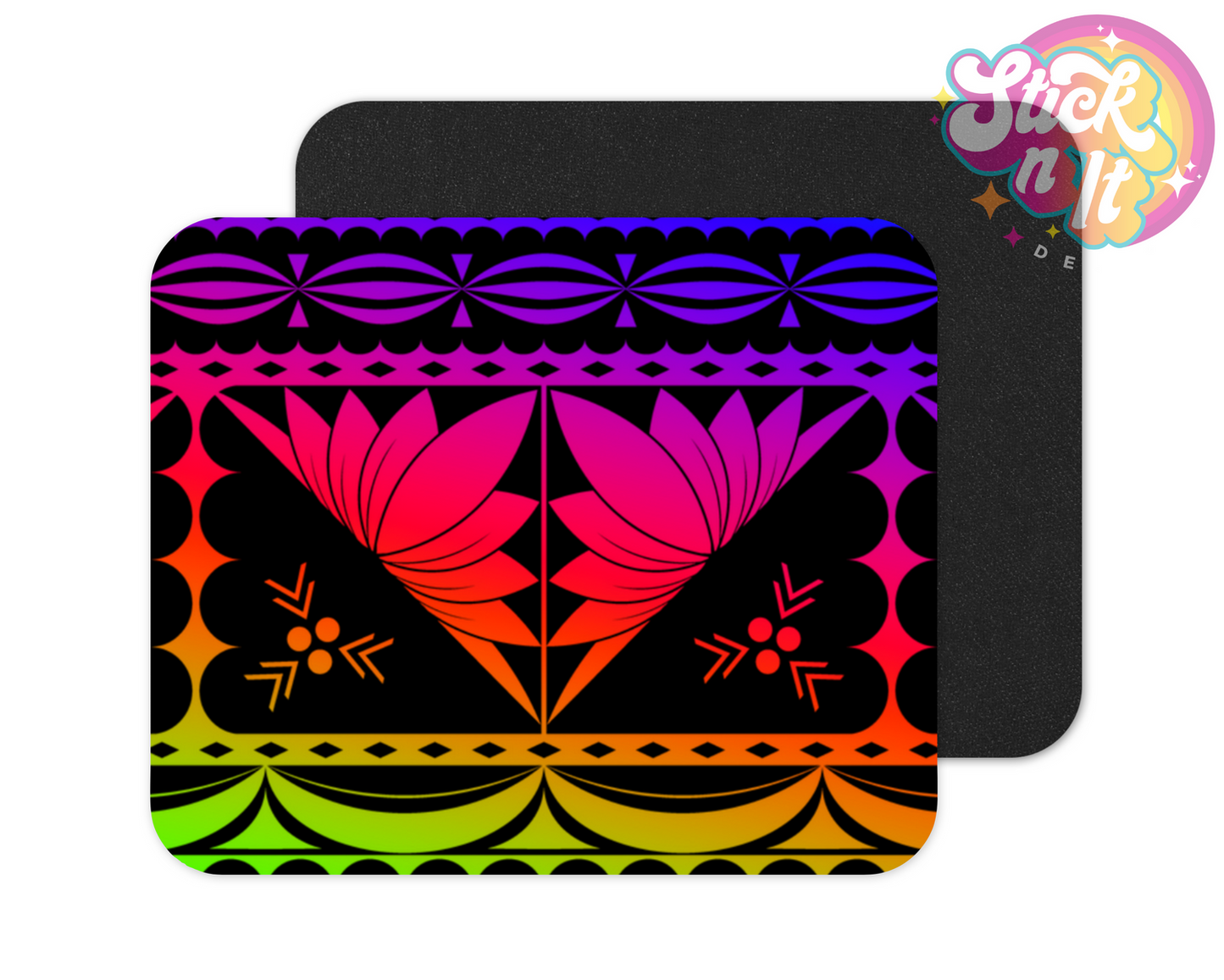 Neoprene mouse pad with Polynesian Tonga design