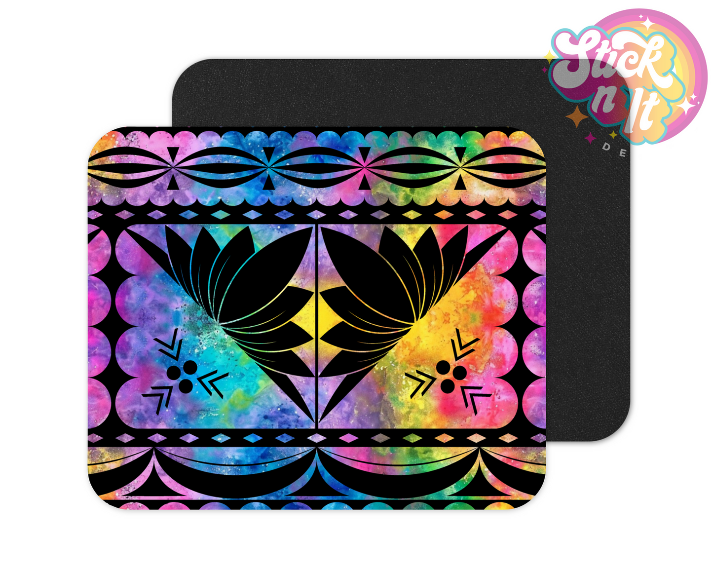 Neoprene mouse pad with Polynesian Tonga design