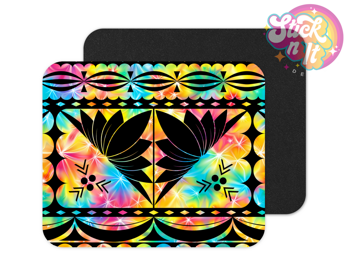 Neoprene mouse pad with Polynesian Tonga design