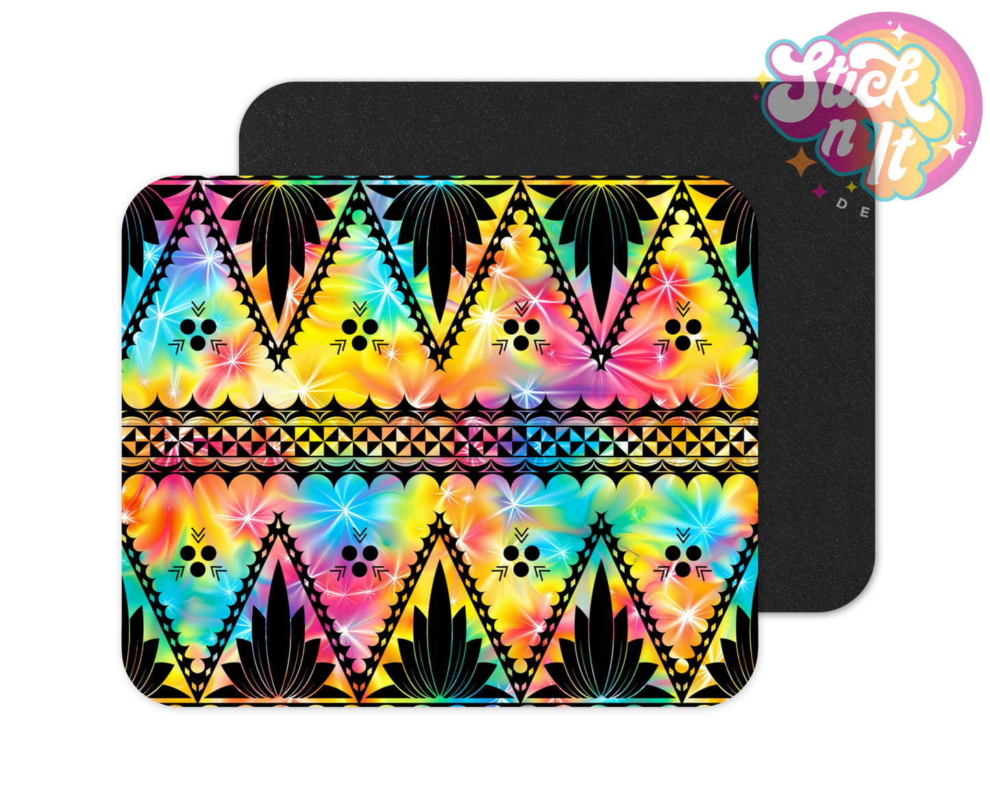 Neoprene mouse pad with Polynesian Tonga design