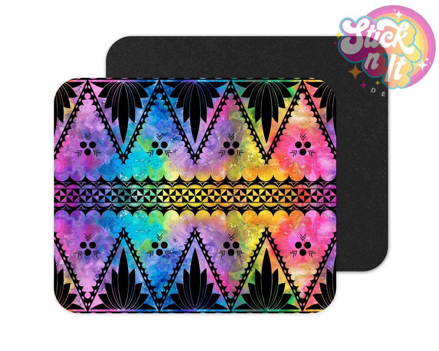 Neoprene mouse pad with Polynesian Tonga design