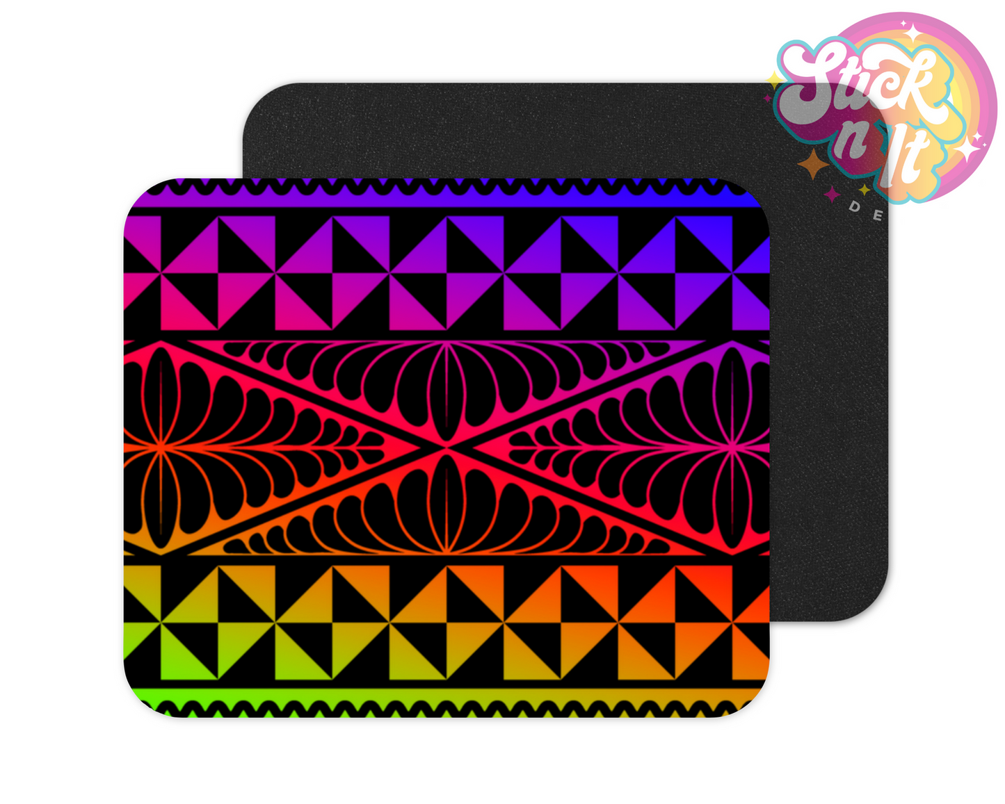 Neoprene mouse pad with Polynesian Tonga design