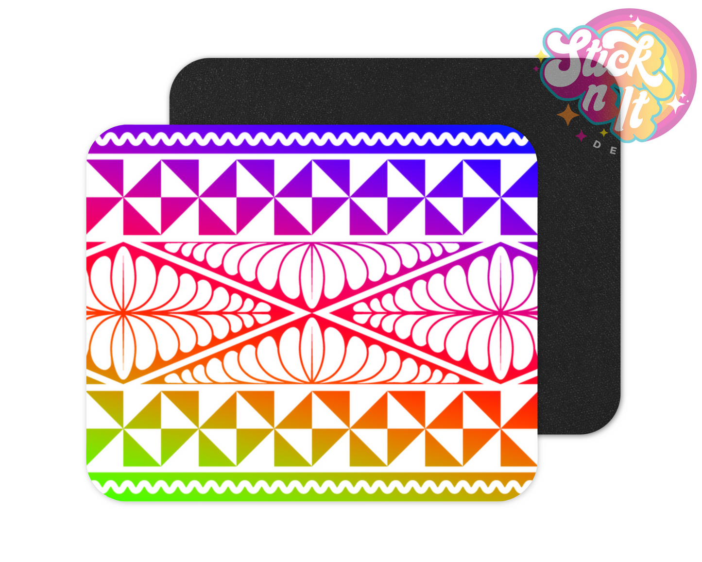 Neoprene mouse pad with Polynesian Tonga design