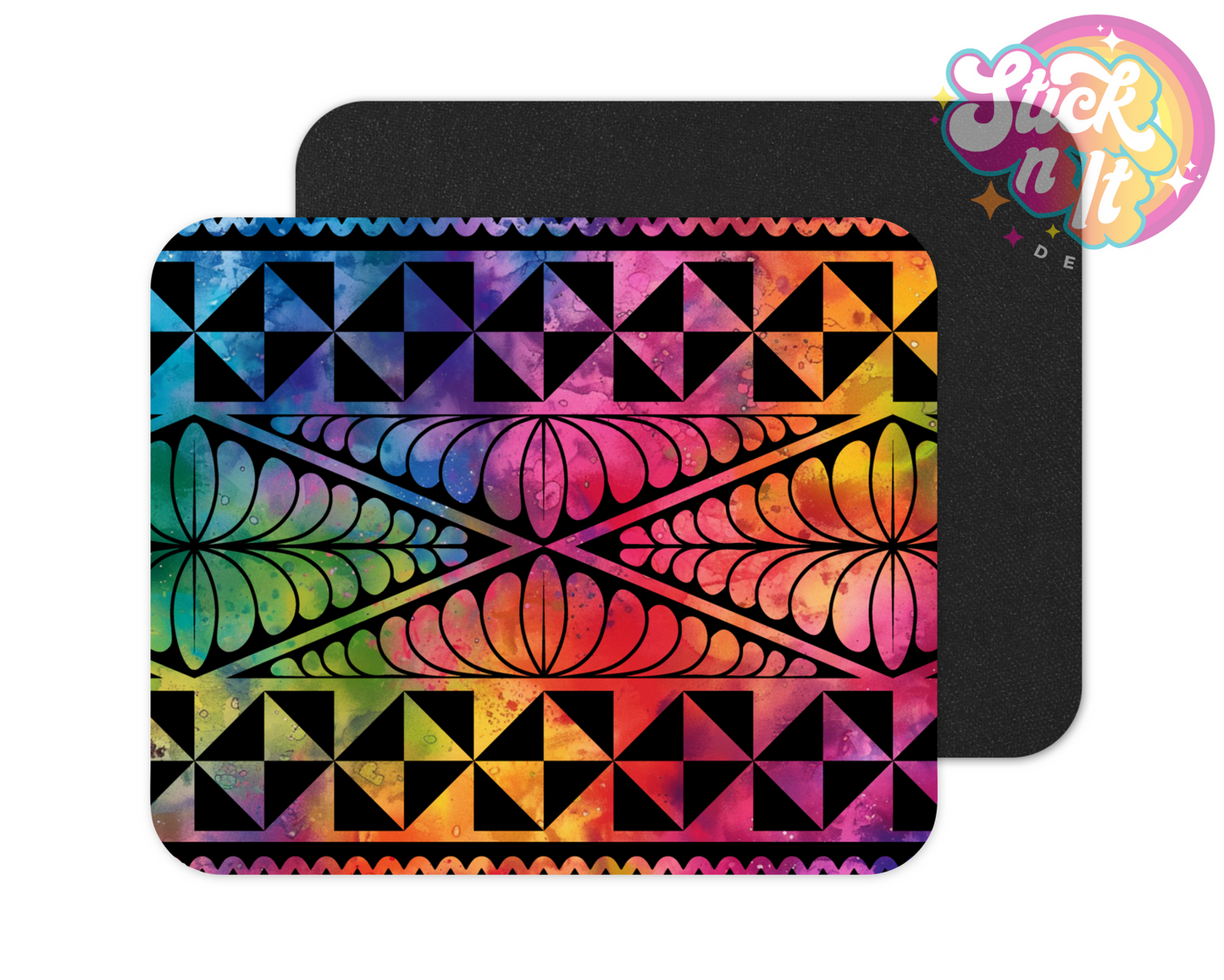 Neoprene mouse pad with Polynesian Tonga design