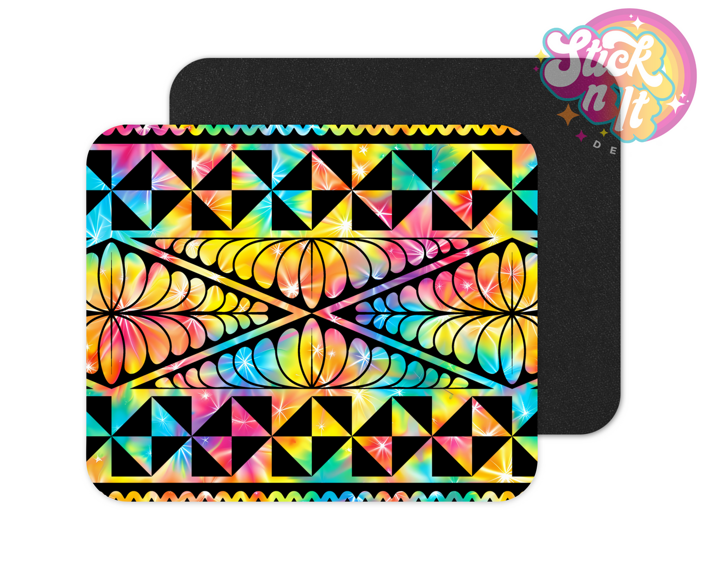 Neoprene mouse pad with Polynesian Tonga design