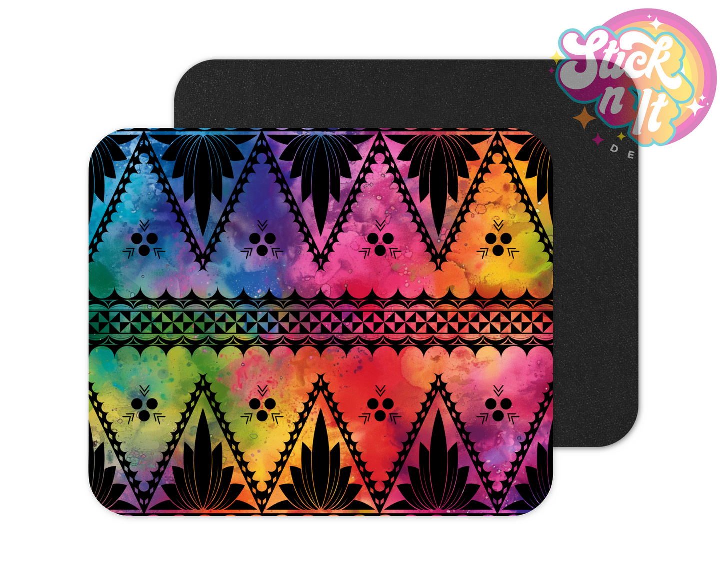 Neoprene mouse pad with Polynesian Tonga design