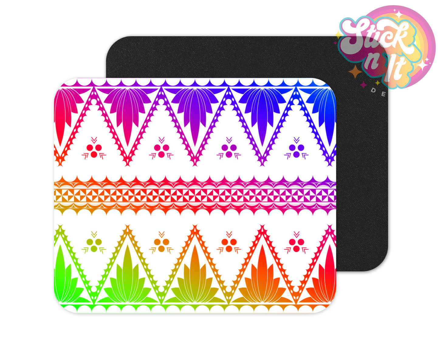 Neoprene mouse pad with Polynesian Tonga design