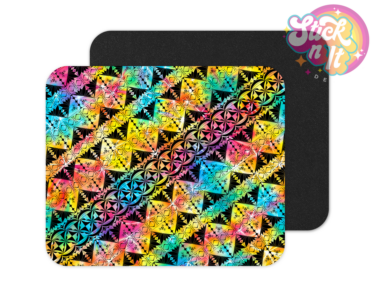 Neoprene mouse pad with Polynesian Tonga design