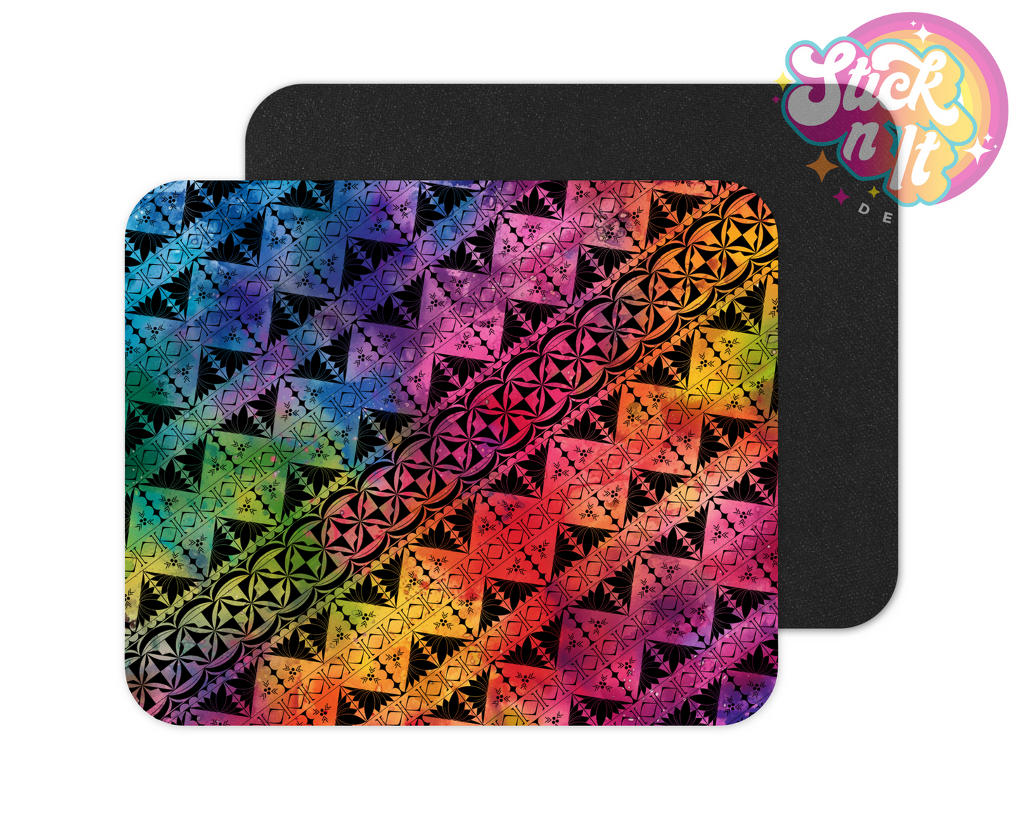 Neoprene mouse pad with Polynesian Tonga design