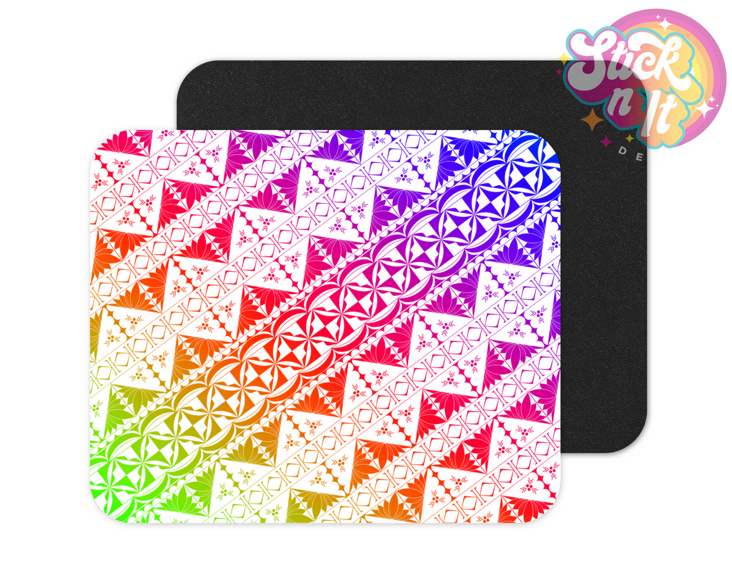 Neoprene mouse pad with Polynesian Tonga design