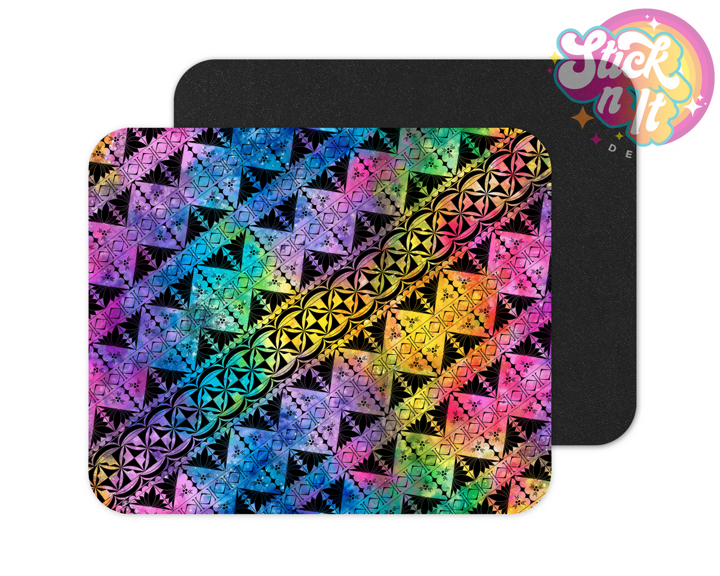 Neoprene mouse pad with Polynesian Tonga design