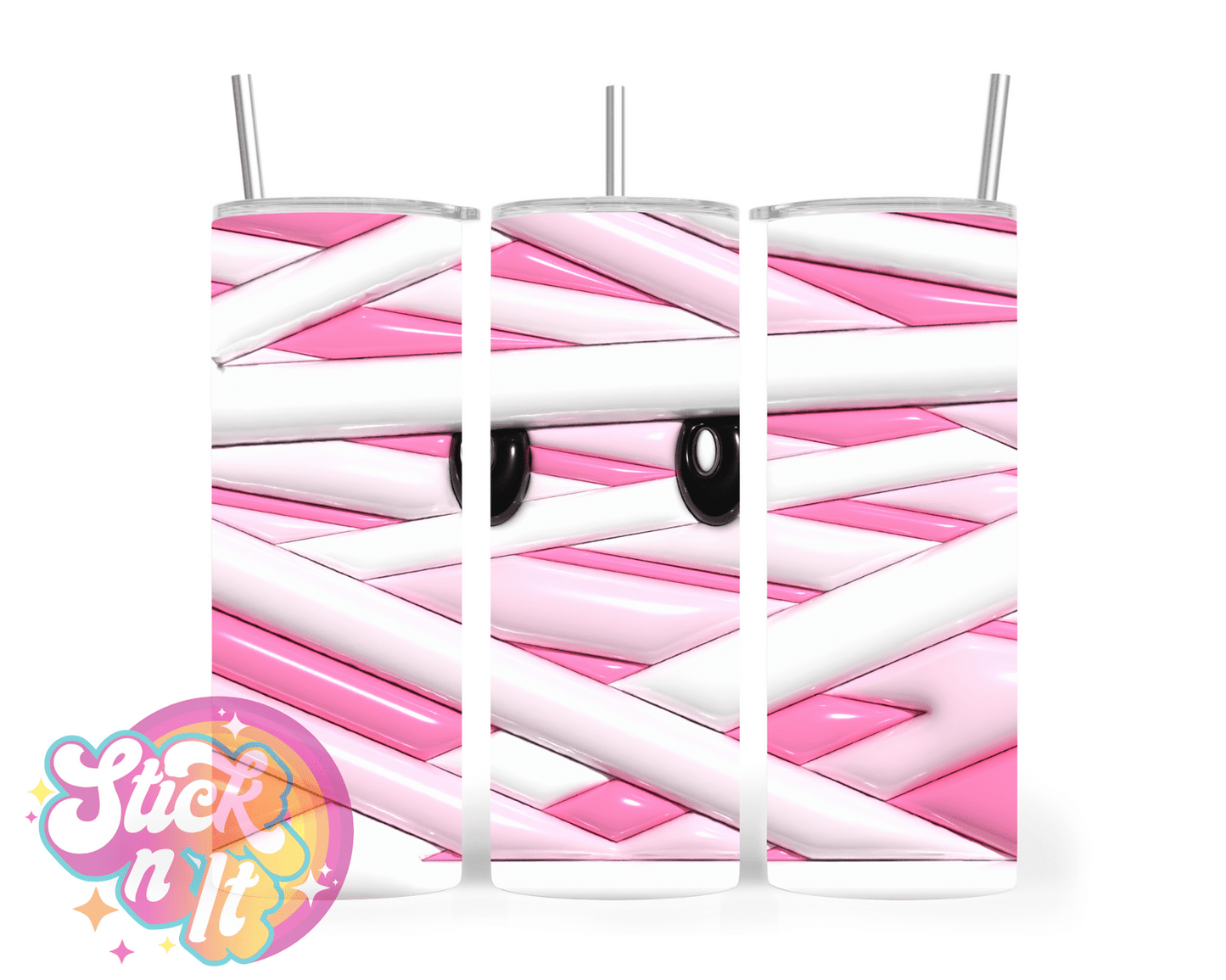 PINK & WHITE MUMMY INSULATED TUMBLER - Stick N It