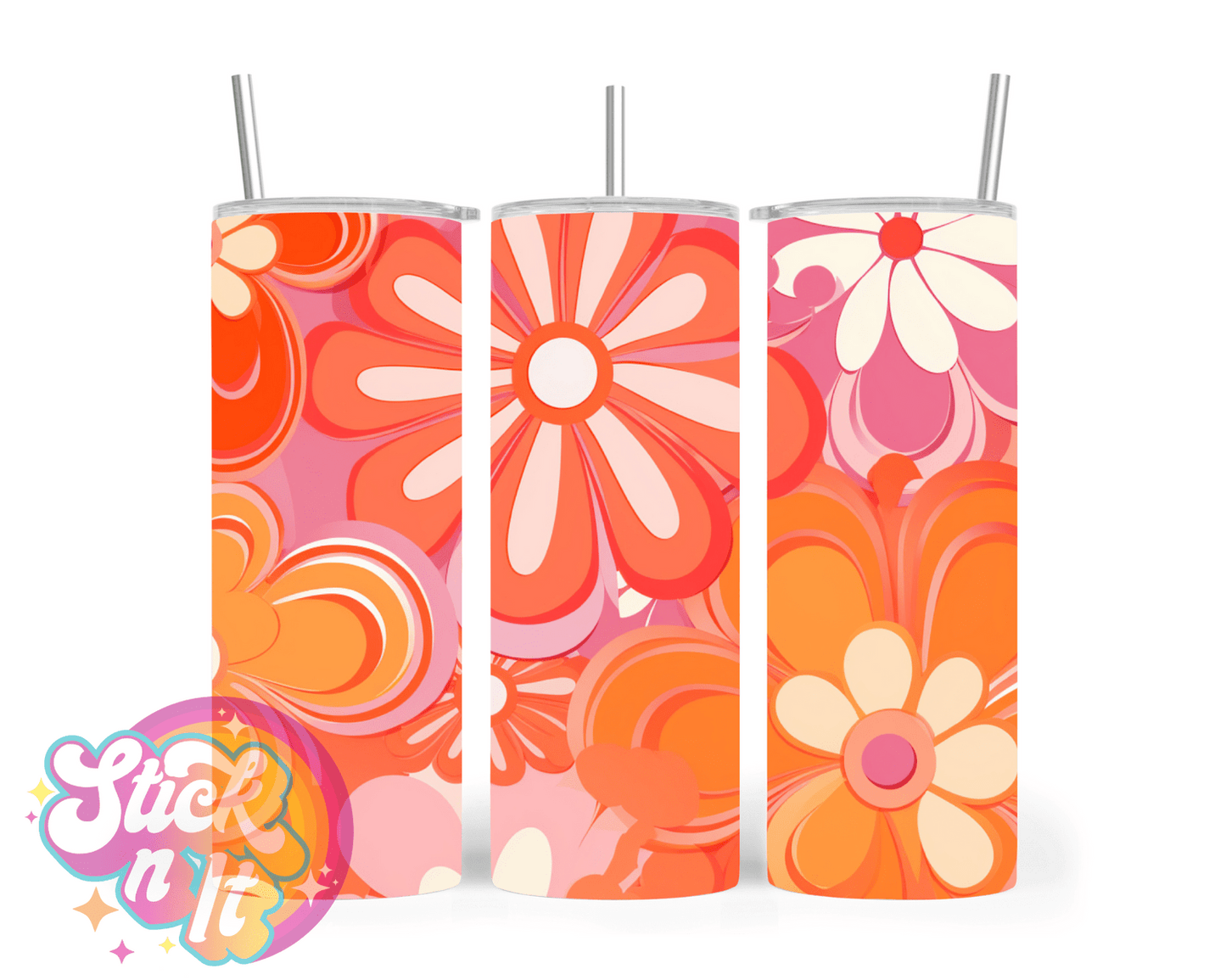 GROOVY FLOWER POWER INSULATED TUMBLER - Stick N It