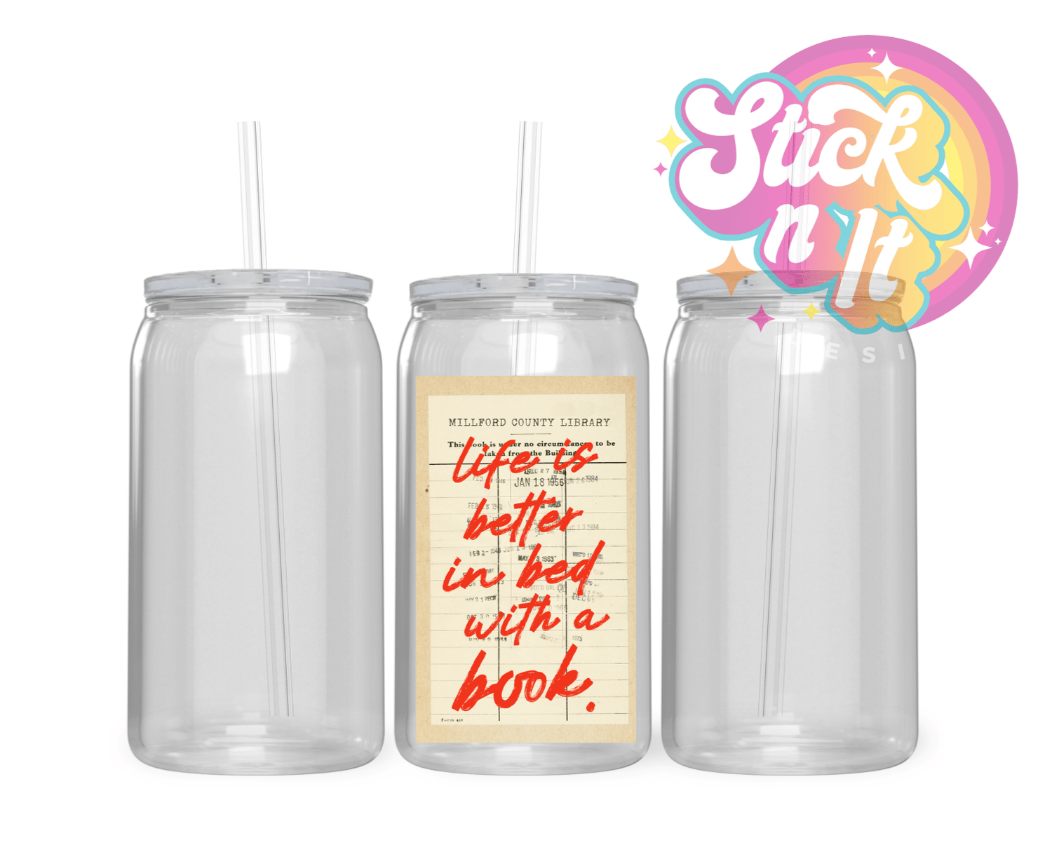 BOOKISH ACRYLIC CUPS - Stick N It