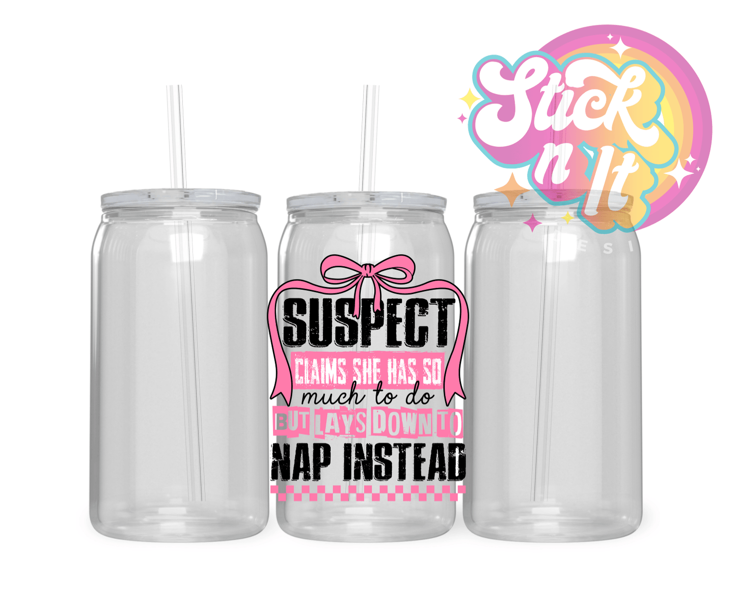FUNNY SUSPECT ACRYLIC CUPS | CHEEKY - Stick N It